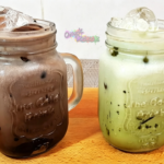 Iced Dark Cocoa Latte and Iced Matcha Latte