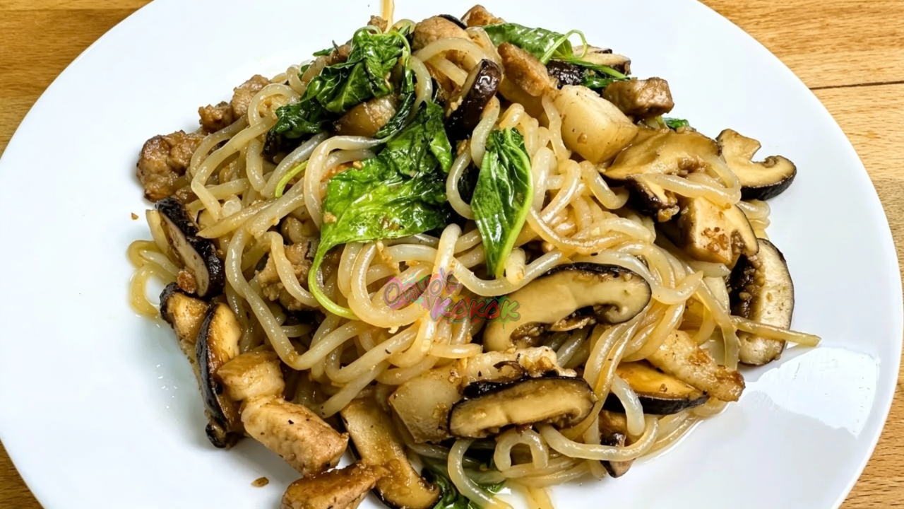 Keto Pork Mushroom Stir Fry Noodle